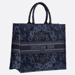 Dior Book Tote Bag In Blue KaleiDiorscopic Canvas CDBS2135