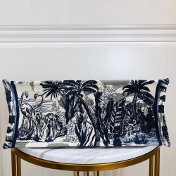 Dior Book Tote Bag In Blue Palm Tree Toile de Jouy Embroidery CDBS2099