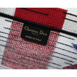 Dior Book Tote Bag In French Flag Embroidered Canvas CDBS2105