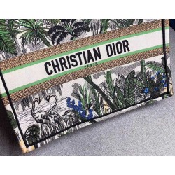 Dior Book Tote Bag In Green Toile De Jouy Tropicalia CDBS2110