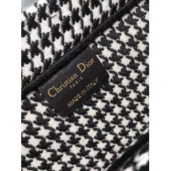 Dior Book Tote Bag In Houndstooth Embroidered Canvas CDBS2112