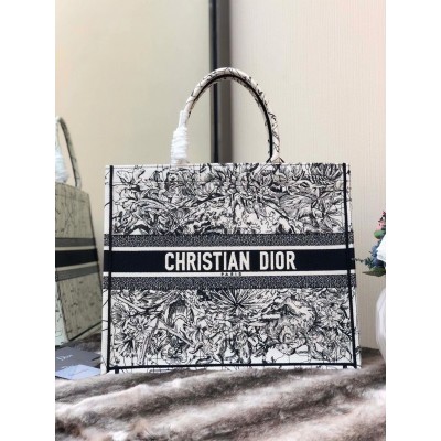 Dior Book Tote Bag In Latte Zodiac Embroidery CDBS2115