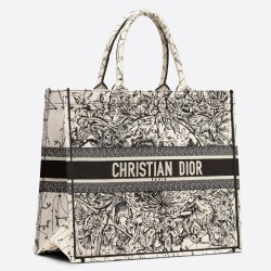 Dior Book Tote Bag In Latte Zodiac Embroidery CDBS2115