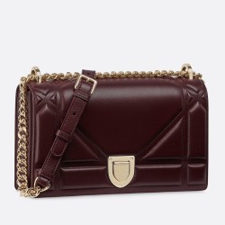 Dior Bordeaux Diorama Lambskin Bag With Large Cannage Motif CDBS2138