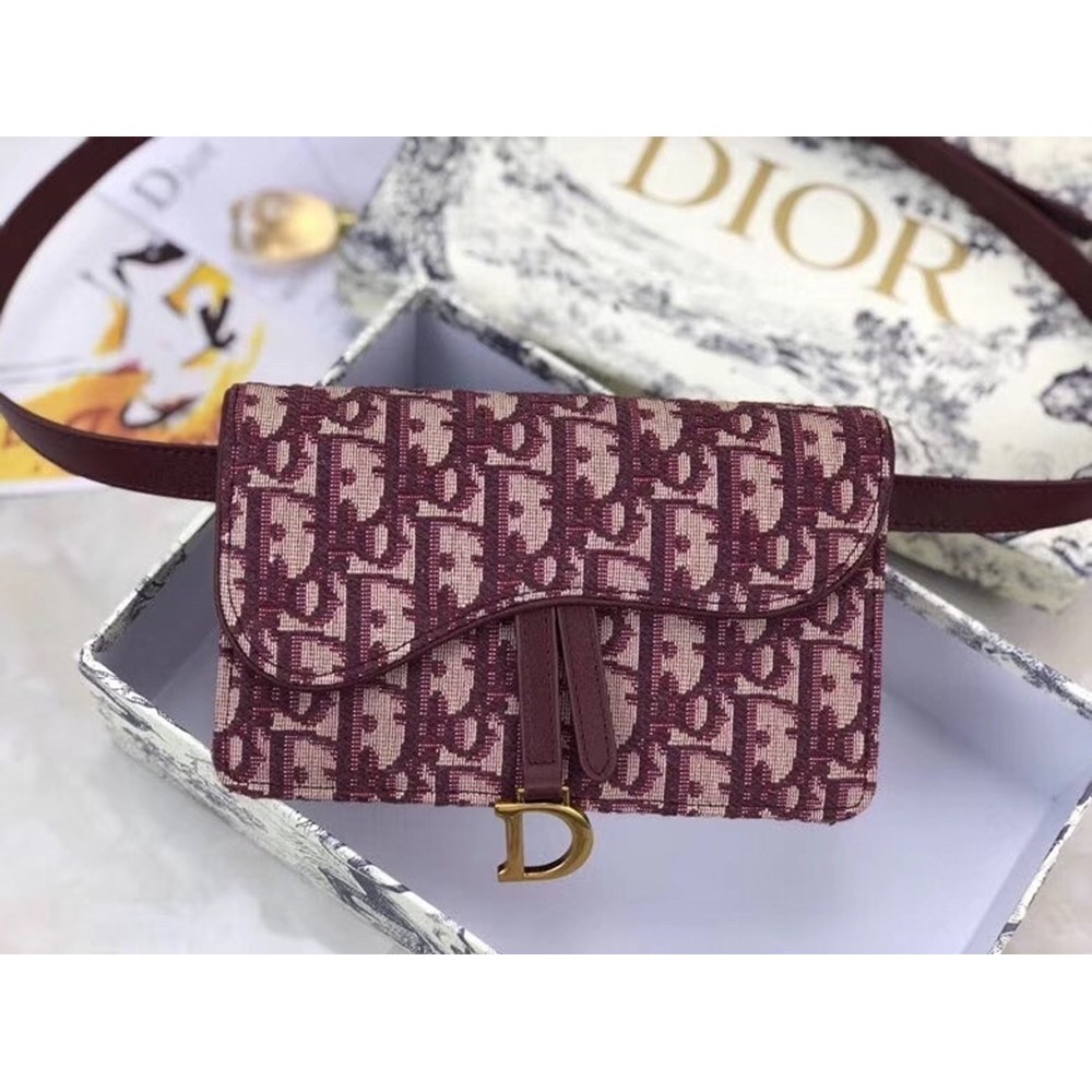 Dior Bordeaux Oblique Saddle Belt Bag CDBS2140