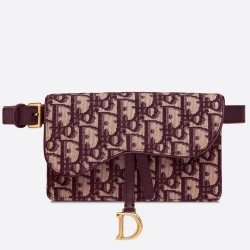 Dior Bordeaux Oblique Saddle Belt Bag CDBS2140