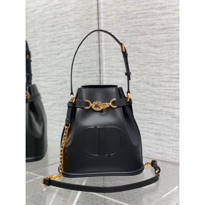 Dior C'est Medium Bag in Black Saddle Calfskin CDBS2176