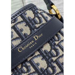 Dior C'est Medium Bag in Blue Oblique Jacquard CDBS2177