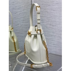 Dior C'est Medium Bag in White Saddle Calfskin CDBS2179