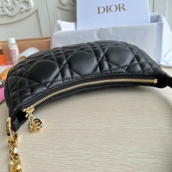 Dior CD Lounge Bag in Black Macrocannage Lambskin CDBS2165