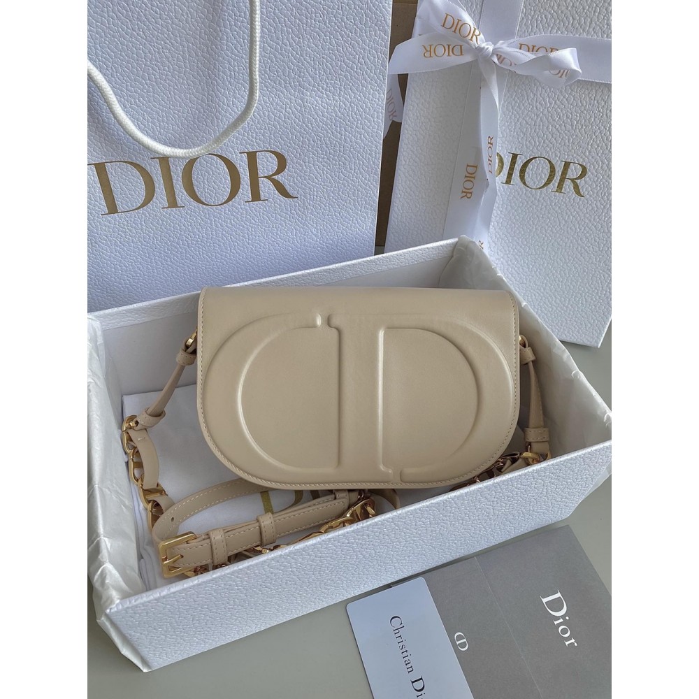 Dior CD Signature Chain Bag in Beige Calfskin CDBS2167