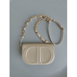 Dior CD Signature Chain Bag in Beige Calfskin CDBS2167