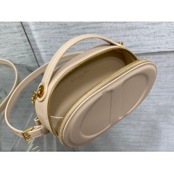 Dior CD Signature Oval Camera Bag in Beige Calfskin CDBS2170