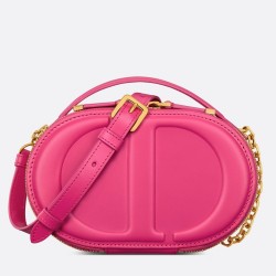 Dior CD Signature Oval Camera Bag in Rani Pink Calfskin CDBS2174