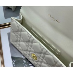 Dior Caro Belt Pouch With Chain In White Calfskin CDBS2149