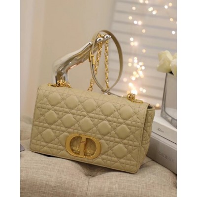 Dior Caro Medium Bag In Beige Cannage Calfskin CDBS2155