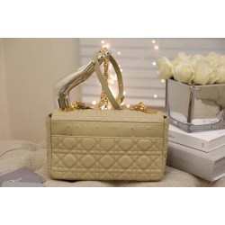 Dior Caro Medium Bag In Beige Cannage Calfskin CDBS2155