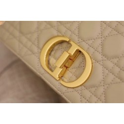 Dior Caro Medium Bag In Beige Cannage Calfskin CDBS2155