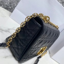 Dior Caro Medium Bag In Black Cannage Calfskin CDBS2156