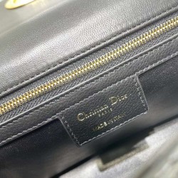 Dior Caro Medium Bag In Black Cannage Calfskin CDBS2156