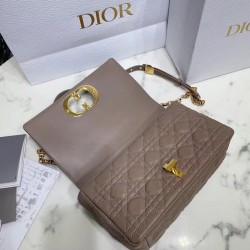 Dior Caro Medium Bag In Taupe Cannage Calfskin CDBS2158