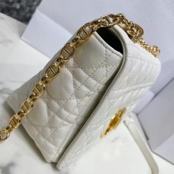 Dior Caro Medium Bag In White Cannage Calfskin CDBS2159