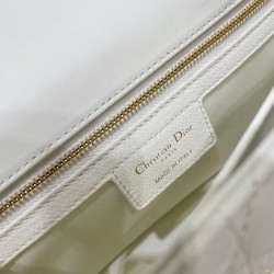 Dior Caro Medium Bag In White Cannage Calfskin CDBS2159