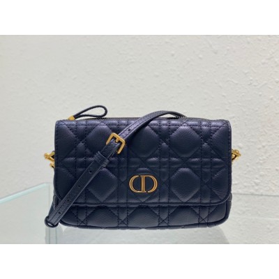 Dior Caro Pouch In Black Cannage Calfskin CDBS2160