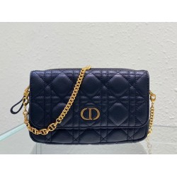 Dior Caro Pouch In Black Cannage Calfskin CDBS2160