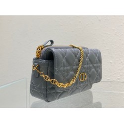 Dior Caro Pouch In Cloud Blue Cannage Calfskin CDBS2161