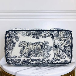 Dior Catherine Tote Bag In Blue Toile de Jouy Embroidery CDBS2164