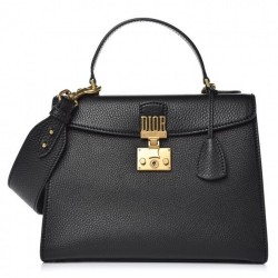 Dior DiorAddict Tote Bag In Black Grained Leather CDBS2193