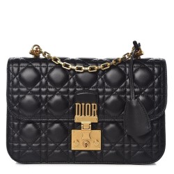 Dior Dioraddict Flap Bag In Black Lambskin CDBS2187