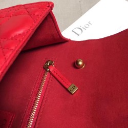 Dior Dioraddict Flap Bag In Red Lambskin CDBS2190