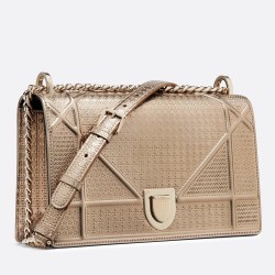 Dior Diorama Bag In Champagne Metallic Calfskin CDBS2200