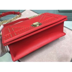 Dior Diorama Bag In Red Eyelets Lambskin CDBS2203