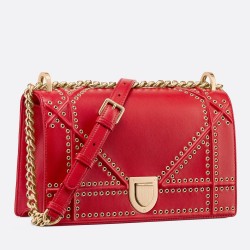 Dior Diorama Bag In Red Eyelets Lambskin CDBS2203