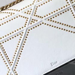 Dior Diorama Bag In White Studded Lambskin CDBS2205