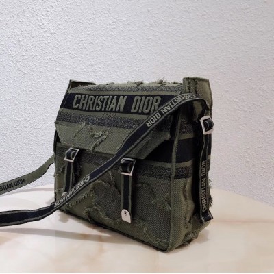 Dior Diorcamp Messenger Bag In Green Camouflage Canvas CDBS2212