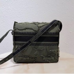 Dior Diorcamp Messenger Bag In Green Camouflage Canvas CDBS2212