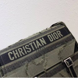 Dior Diorcamp Messenger Bag In Green Camouflage Canvas CDBS2212