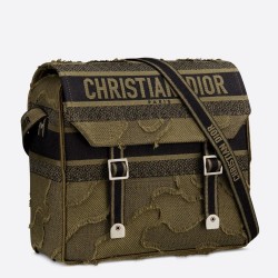 Dior Diorcamp Messenger Bag In Green Camouflage Canvas CDBS2212