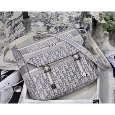 Dior Diorcamp Messenger Bag In Grey Oblique Canvas CDBS2214