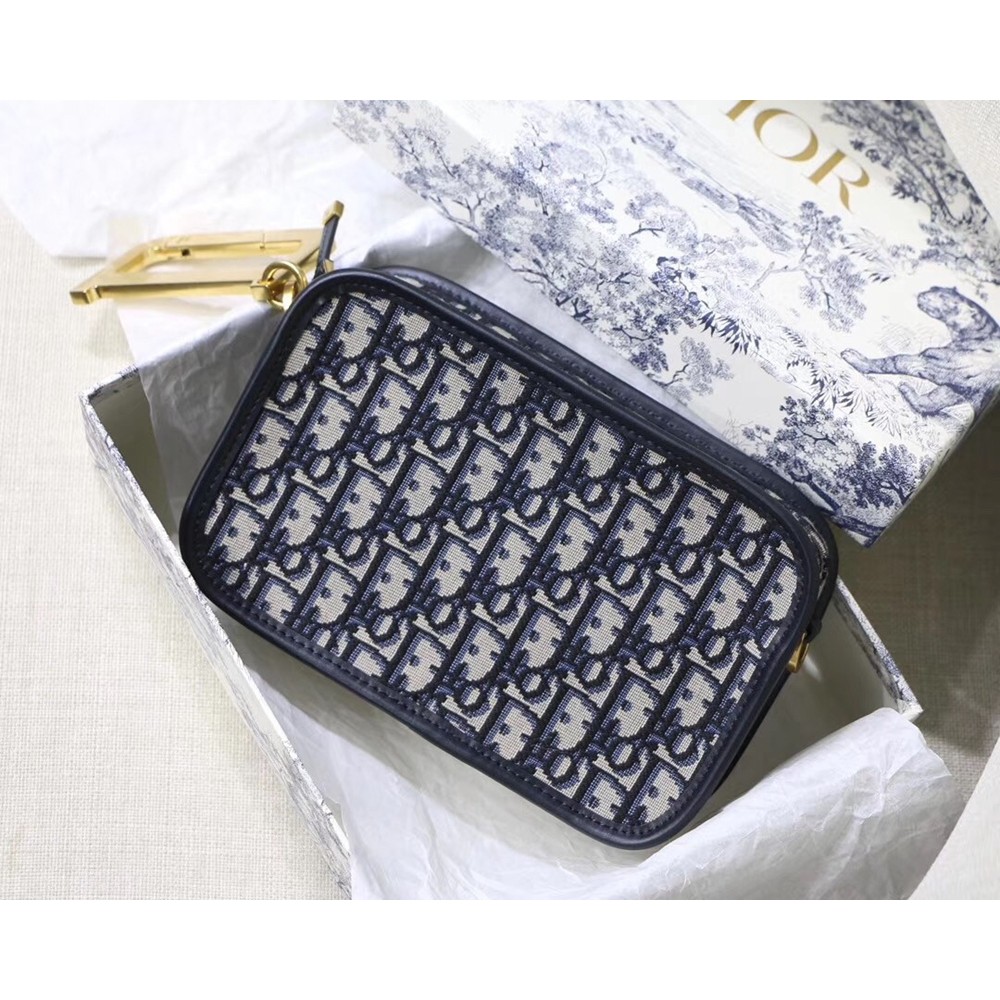 Dior Diorquake Clutch In Blue Dior Oblique Canvas CDBS2223