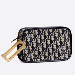 Dior Diorquake Clutch In Blue Dior Oblique Canvas CDBS2223