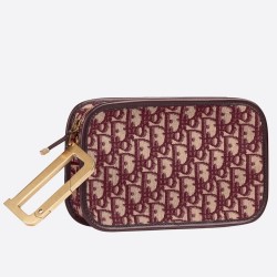 Dior Diorquake Clutch In Bordeaux Dior Oblique Canvas CDBS2224