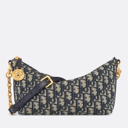 Dior Diorstar Hobo Bag With Chain in Blue Oblique Jacquard CDBS2227