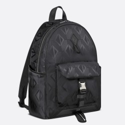 Dior Explorer Backpack In Black CD Diamond Mirage Ski Capsule Nylon CDBS2233