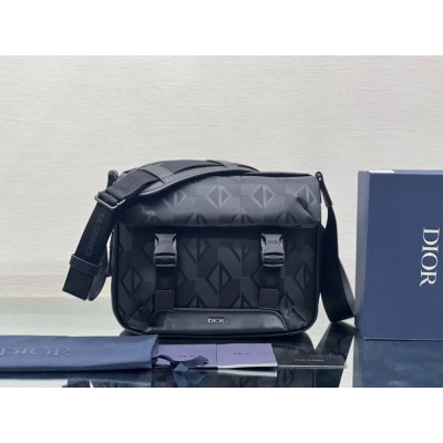 Dior Explorer Messenger Bag In Black CD Diamond Mirage Ski Capsule Nylon CDBS2235