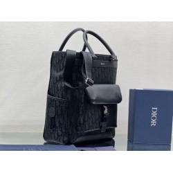 Dior Explorer Tote Bag In Black Dior Oblique Mirage Technical Fabric CDBS2239